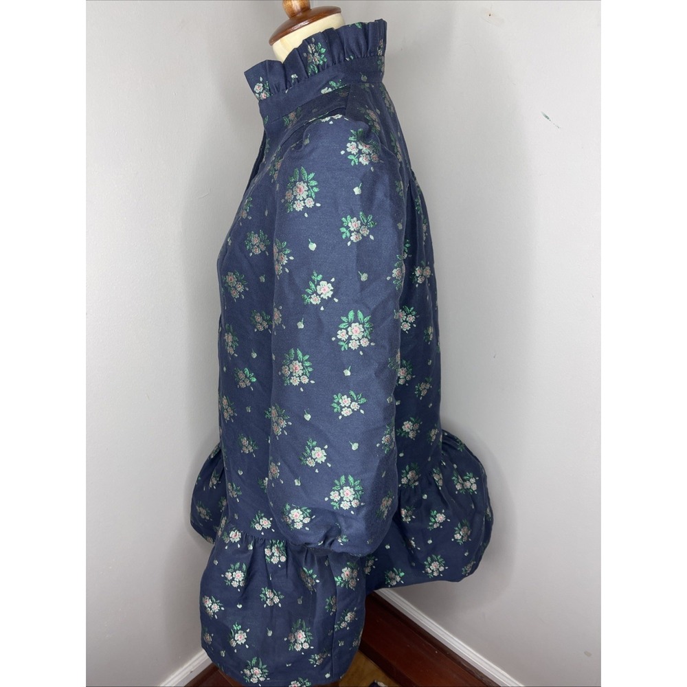 Tuckernuck Navy Floral Mini Dress with Puff Sleeves - Picture 2 of 8